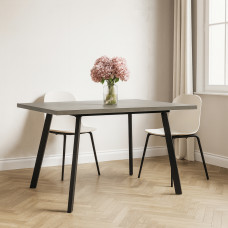 dining table MAMADOMA BORG-120, РАЗДВИЖНОЙ 120(160)X80, ДЫМЧАТАЯ КЕРАМИКА/ЧЕРНЫЙ,1 (УПАК.) (1)