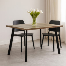 dining table MAMADOMA BORG-140, РАЗДВИЖНОЙ 140(180)X85, ДУБ КАНЬОН/ЧЕРНЫЙ, 1 (УПАК.) (1)