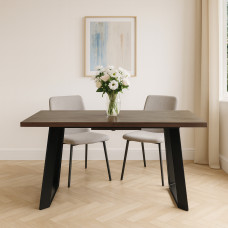 dining table MAMADOMA LOFT LUX-160, РАЗДВИЖНОЙ 160(205)X90, ДУБ ВЕЛИНГТОН/ЧЕРНЫЙ , 2 (УПАК.)