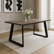 dining table MAMADOMA LOFT LUX-180, РАЗДВИЖНОЙ 180(240)X95, ДУБ ВЕЛИНГТОН/ЧЕРНЫЙ, 2 (УПАК.) (2)