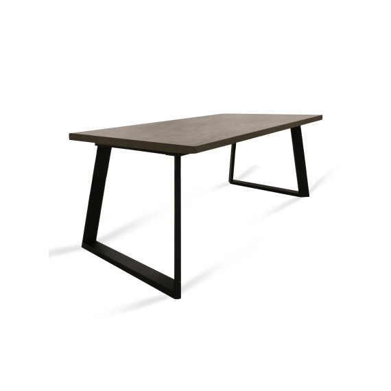 სასადილო მაგიდა MAMADOMA LOFT LUX RADIAL-230, РАЗДВИЖНОЙ 230(330)X110, ДЫМЧАТАЯ КЕРАМИКА/ЧЕРНЫЙ, 2 (УПАК.)(2)