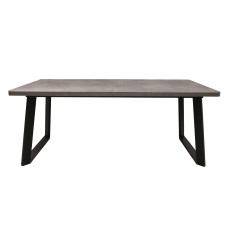 სასადილო მაგიდა MAMADOMA LOFT LUX RADIAL-200, РАЗДВИЖНОЙ 200(290)X105, ДЫМЧАТАЯ КЕРАМИКА/ЧЕРНЫЙ, 2 (УПАК.)(2)