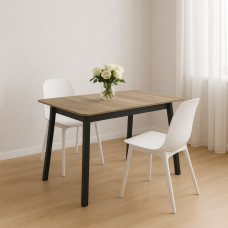 dining table MAMADOMA TIRK RADIAL-110, РАЗДВИЖНОЙ 110(142)X70, ДУБ КАНЬОН/ЧЕРНЫЙ,1 (УПАК.) (1)