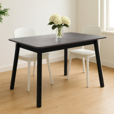 dining table MAMADOMA TIRK RADIAL-110, РАЗДВИЖНОЙ 110(142)X70, ДЫМЧАТАЯ КЕРАМИКА/ЧЕРНЫЙ,1 (УПАК.) (1)