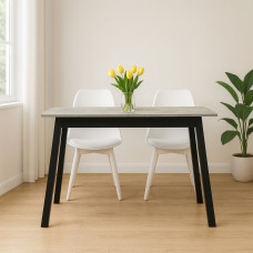dining table MAMADOMA TIRK RADIAL-110, РАЗДВИЖНОЙ 110(142)X70, СЕРЫЙ СЛАНЕЦ/ЧЕРНЫЙ,1 (УПАК.) (1)