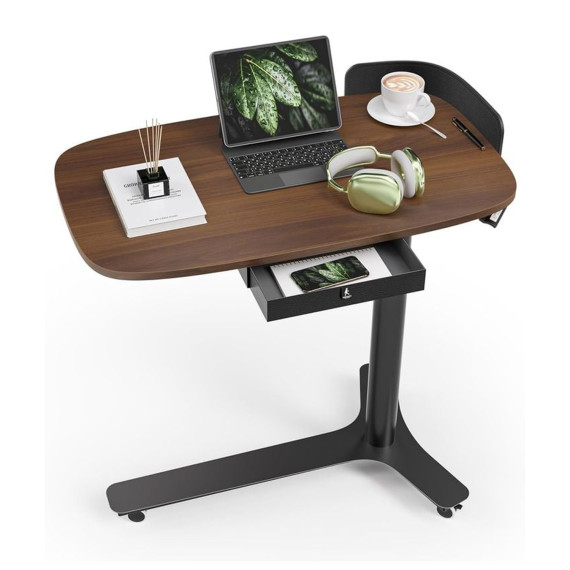 gaming pc desk KINGSMITH PNEUMATIC DARK WALNUT