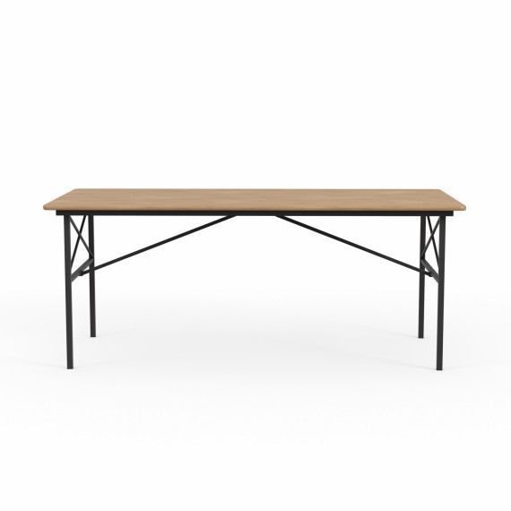 ბაღის გარნიტური HOBEL BENCH SET 1 + 2 METAL BLACK/WOOD TIK (3)