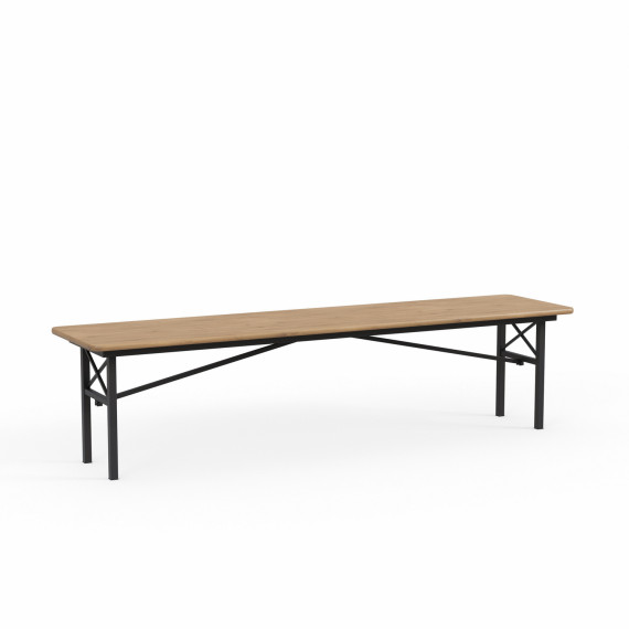 ბაღის გარნიტური HOBEL BENCH SET 1 + 2 METAL BLACK/WOOD TIK (3)