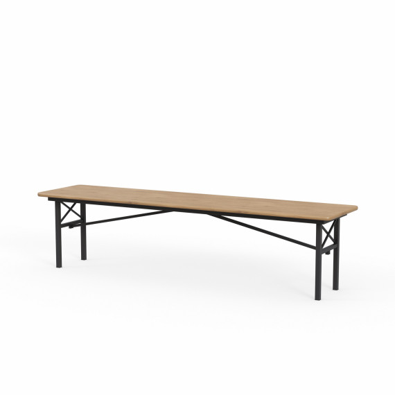 ბაღის გარნიტური HOBEL BENCH SET 1 + 2 METAL BLACK/WOOD TIK (3)