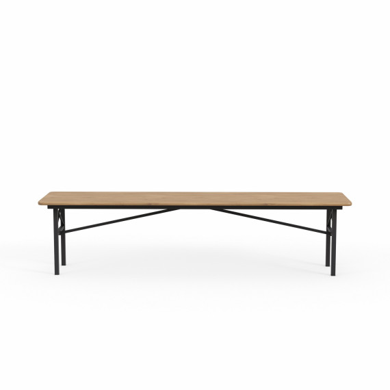 ბაღის გარნიტური HOBEL BENCH SET 1 + 2 METAL BLACK/WOOD TIK (3)