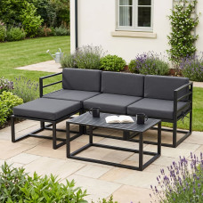ბაღის გარნიტური HOBEL CORNER DECK METAL BLACK/ OXFORD DARK GREY (5)