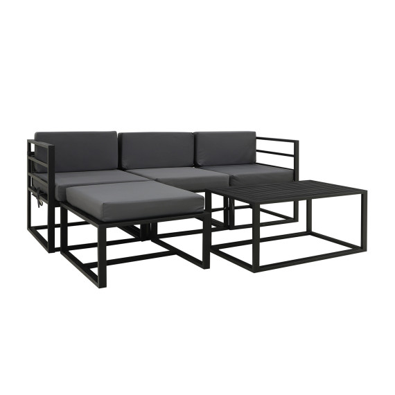 ბაღის გარნიტური HOBEL CORNER DECK METAL BLACK/ OXFORD DARK GREY (5)