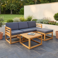 ბაღის გარნიტური HOBEL CORNER DECK WOOD TIK/DARK GREY (5)