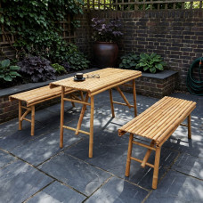 ბაღის გარნიტური KOOPMAN FOLDABLE BENCH BAMBOO SET 1+2