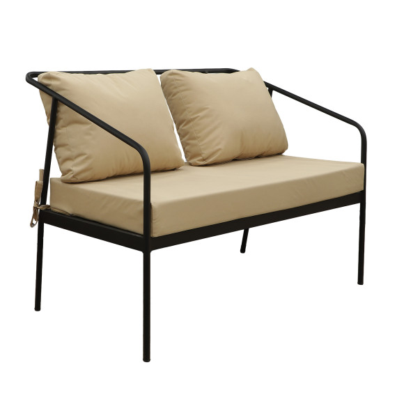 ბაღის გარნიტური HOBEL ROUND 2+1+1 AL BLACK/BEIGE (4)