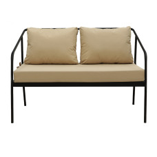 садовый гарнитур HOBEL ROUND 2+1+1 AL BLACK/BEIGE (4)