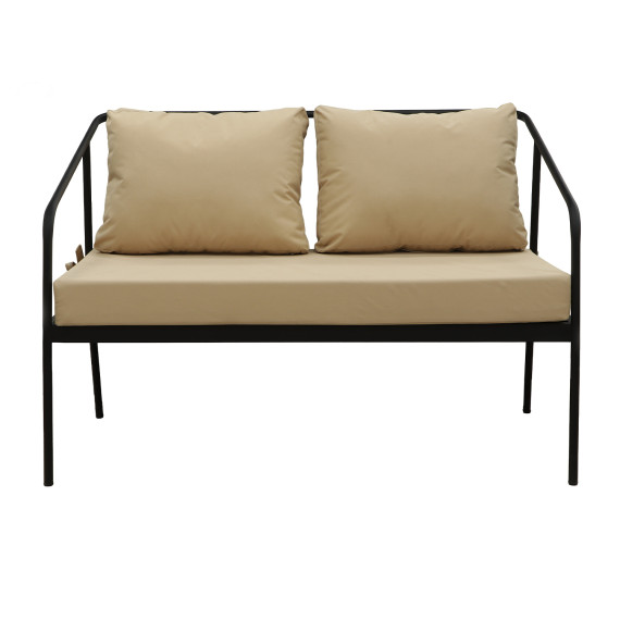 ბაღის გარნიტური HOBEL ROUND 2+1+1 AL BLACK/BEIGE (4)