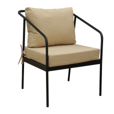 садовый гарнитур HOBEL ROUND 2+1+1 AL BLACK/BEIGE (4)