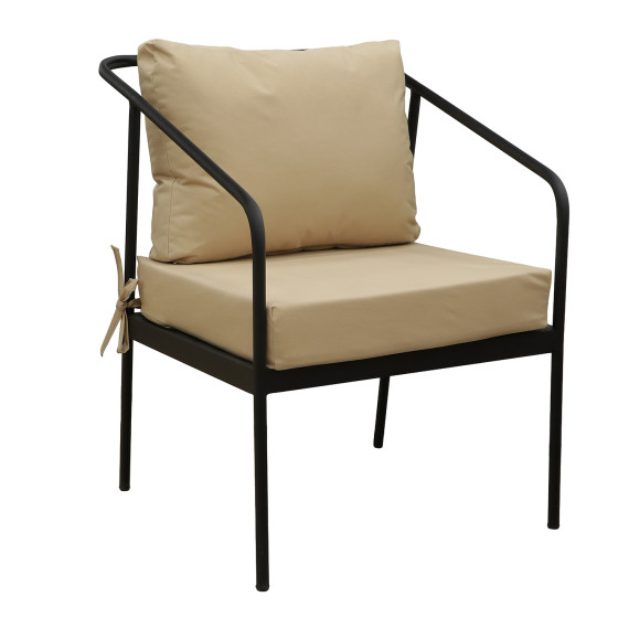 ბაღის გარნიტური HOBEL ROUND 2+1+1 AL BLACK/BEIGE (4)