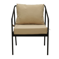 садовый гарнитур HOBEL ROUND 2+1+1 AL BLACK/BEIGE (4)