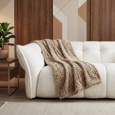 plaid RESTFUL WELLSOFT CUBE 115X155 BEIGE