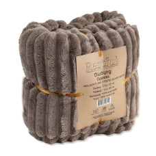 plaid RESTFUL WELLSOFT LINE 115X155 SILVER BEIGE