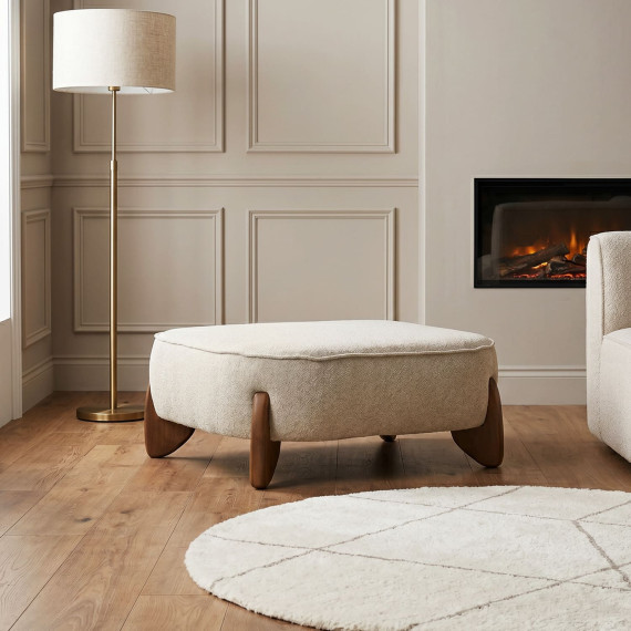 სავარძელი HOBEL DANIA POUFIK OAK CREAM BONCUK 4/ BROWN BELLA 6 (2)