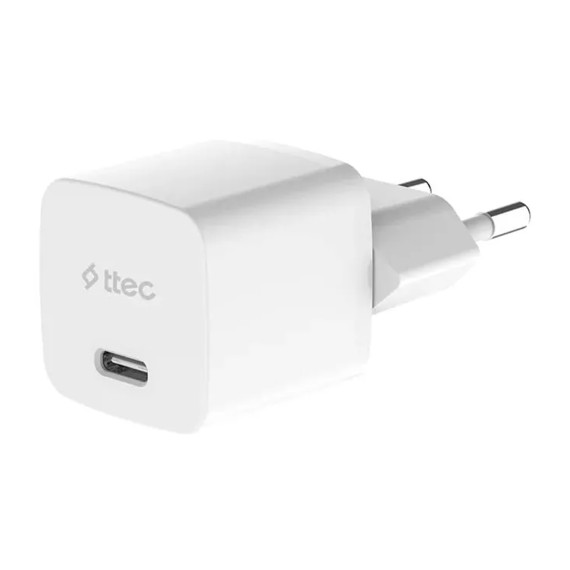 power adapter TTEC TTEC SMARTCHARGER GAN 20W PD TRAVEL FAST CHARGER, WHITE