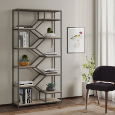 წიგნის კარადა და თარო HOBEL DAVEN BLACK METAL/K105 (1)