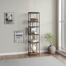 წიგნის კარადა და თარო HOBEL LANFEN M-111 BLACK/GLASS /K090 (1)