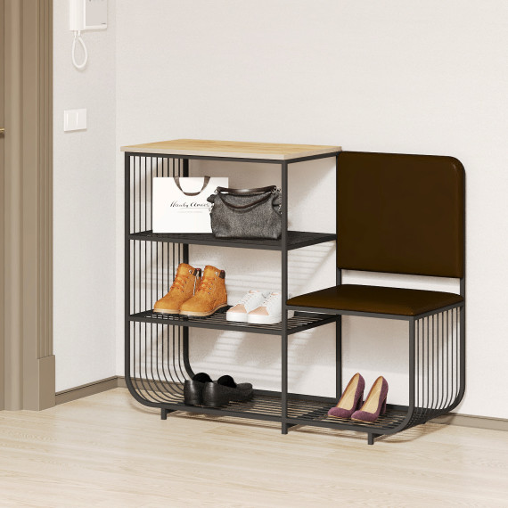 тумба для обуви HOBEL WMX-SH-666 METAL BROWN R (1)