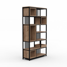 წიგნის კარადა და თარო HOBEL LANFEN M124 METAL BLACK/K004 (1)