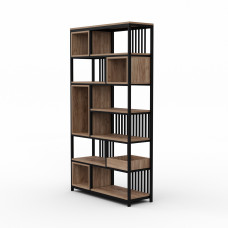 წიგნის კარადა და თარო HOBEL LANFEN M124 METAL BLACK/K004 (1)