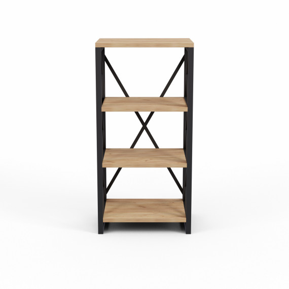 წიგნის კარადა და თარო HOBEL LOFT-SH-139-M BLACK/ K003 (1)