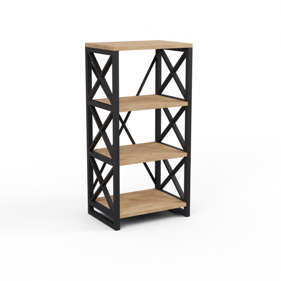 წიგნის კარადა და თარო HOBEL LOFT-SH-139-M BLACK/ K003 (1)