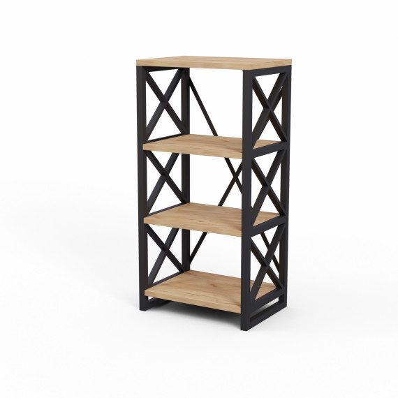 წიგნის კარადა და თარო HOBEL LOFT-SH-139-M BLACK/ K003 (1)