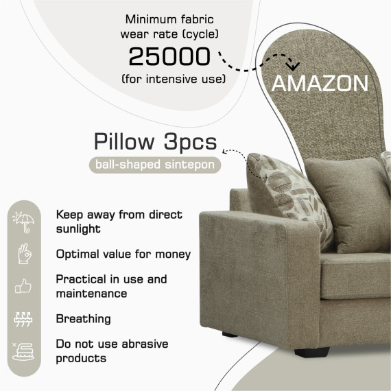 დივანი HOBEL ANGEL 2 LIGHT BROWN AMAZON 2 / GANZA 1009 (1)