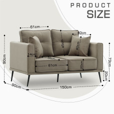 დივანი HOBEL ARMANDO 2 STR BLACK 20/ CAPPUCCINO LEONARDO 5 (1)