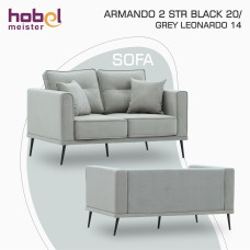დივანი HOBEL ARMANDO 2 STR BLACK 20/ GREY LEONARDO 14 (1)