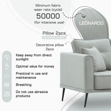 დივანი HOBEL ARMANDO 2 STR BLACK 20/ GREY LEONARDO 14 (1)