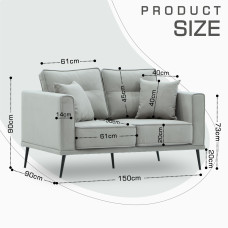 დივანი HOBEL ARMANDO 2 STR BLACK 20/ GREY LEONARDO 14 (1)
