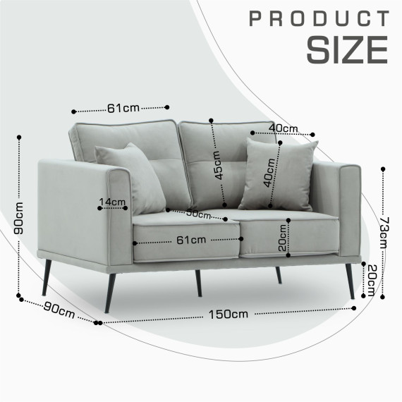დივანი HOBEL ARMANDO 2 STR BLACK 20/ GREY LEONARDO 14 (1)