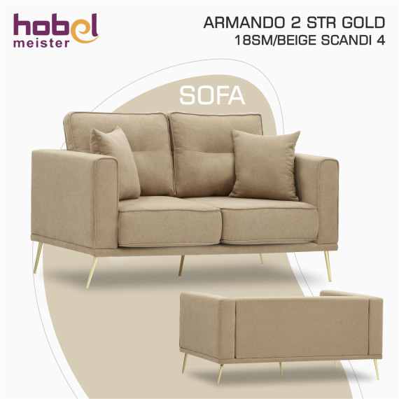 დივანი HOBEL ARMANDO 2 STR GOLD 18SM/BEIGE SCANDI 4 (1)