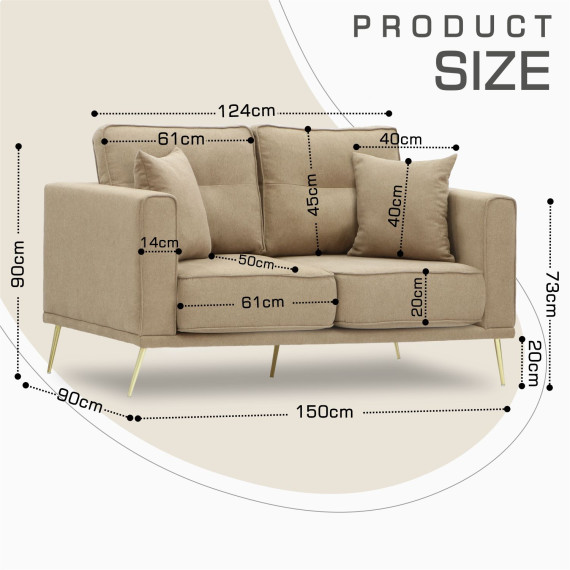 დივანი HOBEL ARMANDO 2 STR GOLD 18SM/BEIGE SCANDI 4 (1)