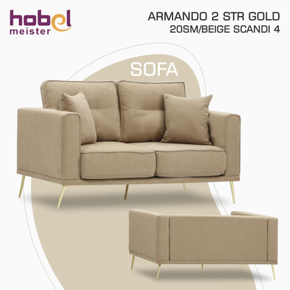 დივანი HOBEL ARMANDO 2 STR GOLD 20SM/BEIGE SCANDI 4 (1)
