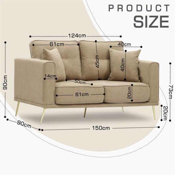დივანი HOBEL ARMANDO 2 STR GOLD 20SM/BEIGE SCANDI 4 (1)