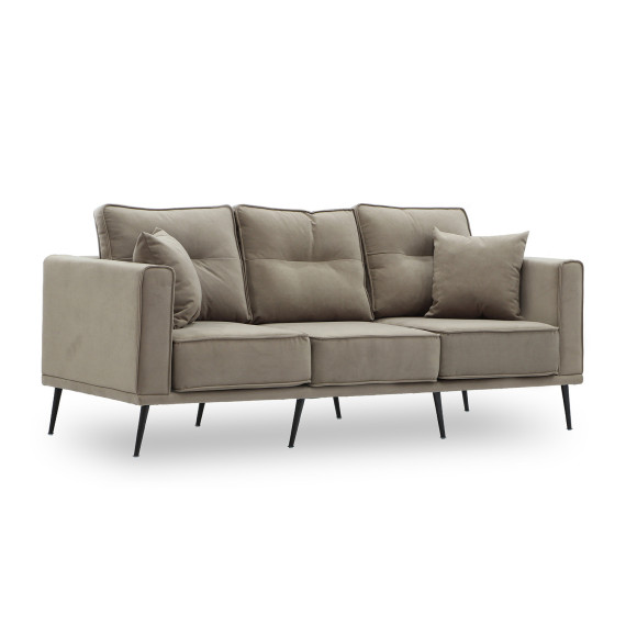 диван HOBEL ARMANDO 3 STR BLACK 20/ CAPPUCCINO LEONARDO 5 (1)