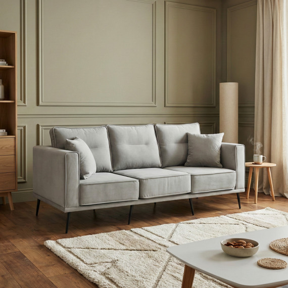 диван HOBEL ARMANDO 3 STR BLACK 20/ GREY LEONARDO 14 (1)