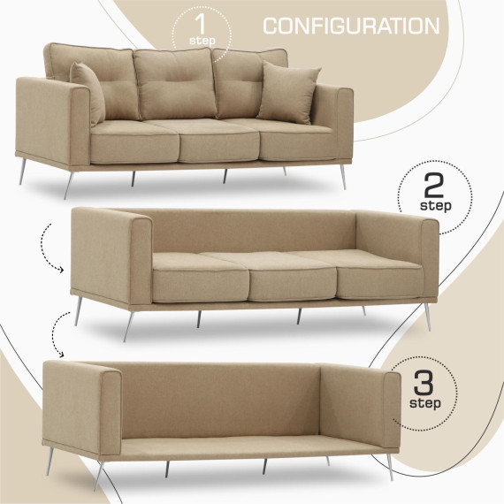 დივანი HOBEL ARMANDO 3 STR CHROM 18SM/BEIGE SCANDI 4 (1)