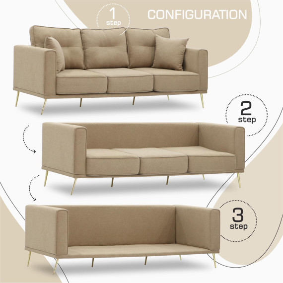 დივანი HOBEL ARMANDO 3 STR GOLD 18SM/BEIGE SCANDI 4 (1)